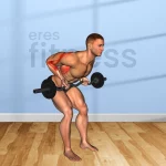 Remo en barra Z de pie agarre supino