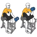 Curl mancuerna en banco Scott