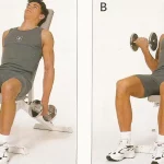 Curl mancuernas al unísono sentado/a en banco 70º