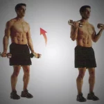 Curl mancuernas de pie al unísono