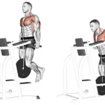 Fondo de tríceps lastrado en paralelas