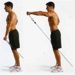 Elevación frontal polea baja a un brazo agarre prono