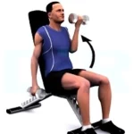 Curl mancuerna alterno sentado/a en banco 70º aprox.