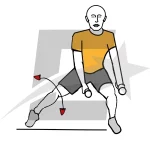Zancadas laterales con mancuernas